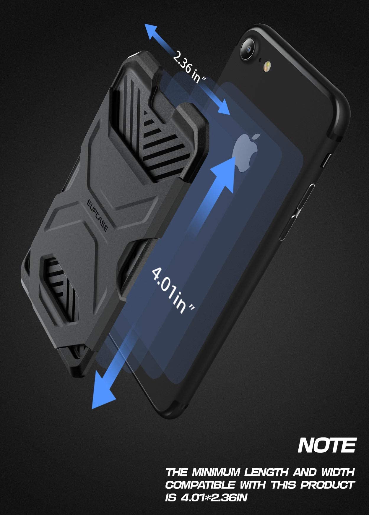 SUPCASE Adhesive Slim Wallet,(2-Pack) Ultra Thin Stick-On Silicone Credit Card Holder Sticker Adhesive Cell Phone Wallet Compatible for Most Smartphones（not fit Mobile Phones with Curved Back）(Black) - Image 4