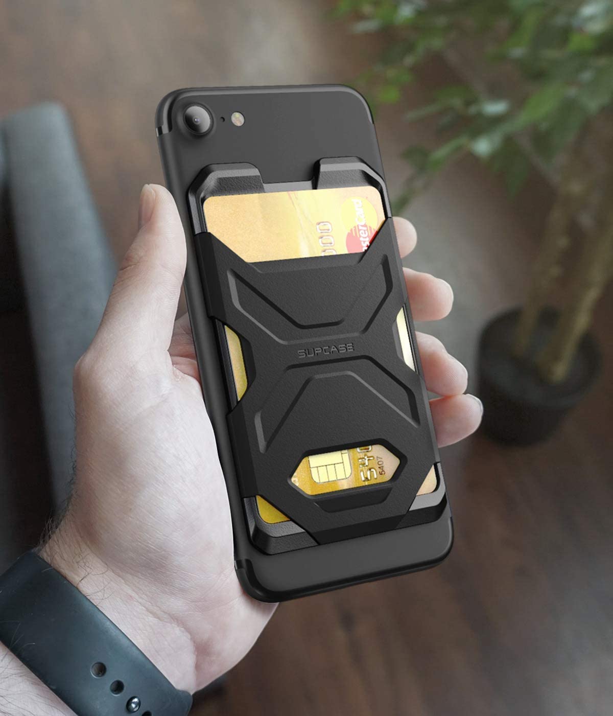 SUPCASE Adhesive Slim Wallet,(2-Pack) Ultra Thin Stick-On Silicone Credit Card Holder Sticker Adhesive Cell Phone Wallet Compatible for Most Smartphones（not fit Mobile Phones with Curved Back）(Black) - Image 8