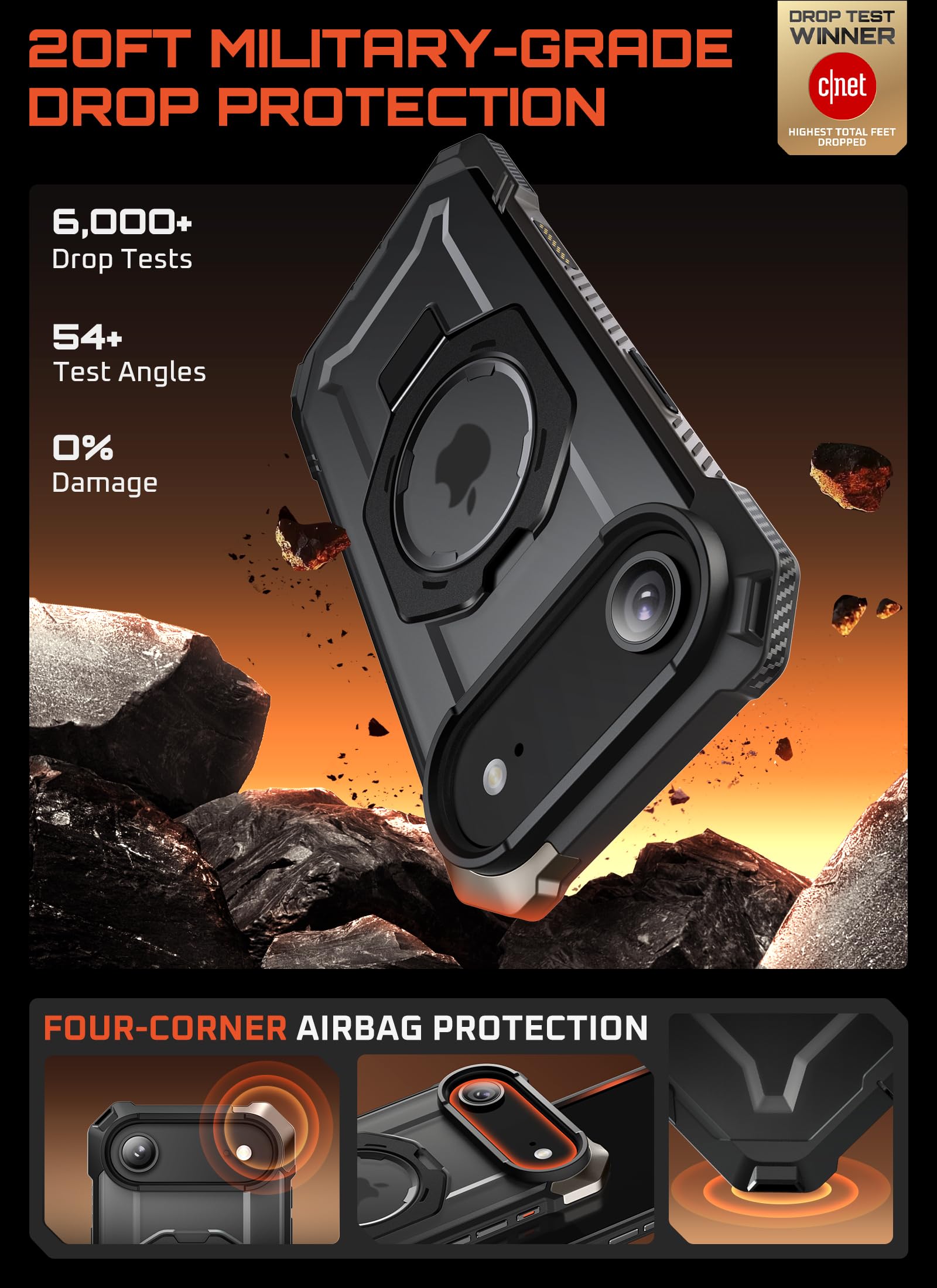 SUPCASE Bundle for iPhone Air UBGrip Case (Black) & AirPods Pro 3 UBPro Case - Image 3