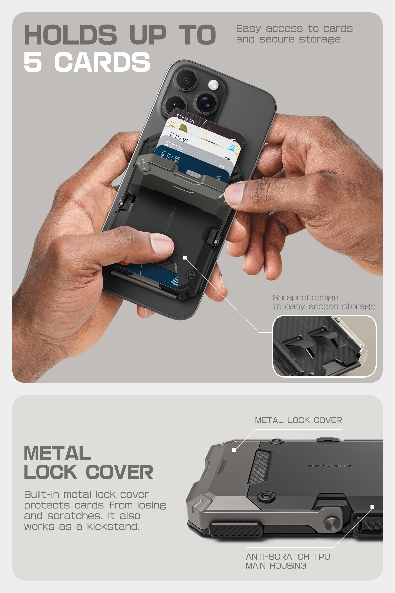 SUPCASE Bundle for iPhone 17 Pro Max UBGrip Case (Black) & Magnetic Wallet - Image 8