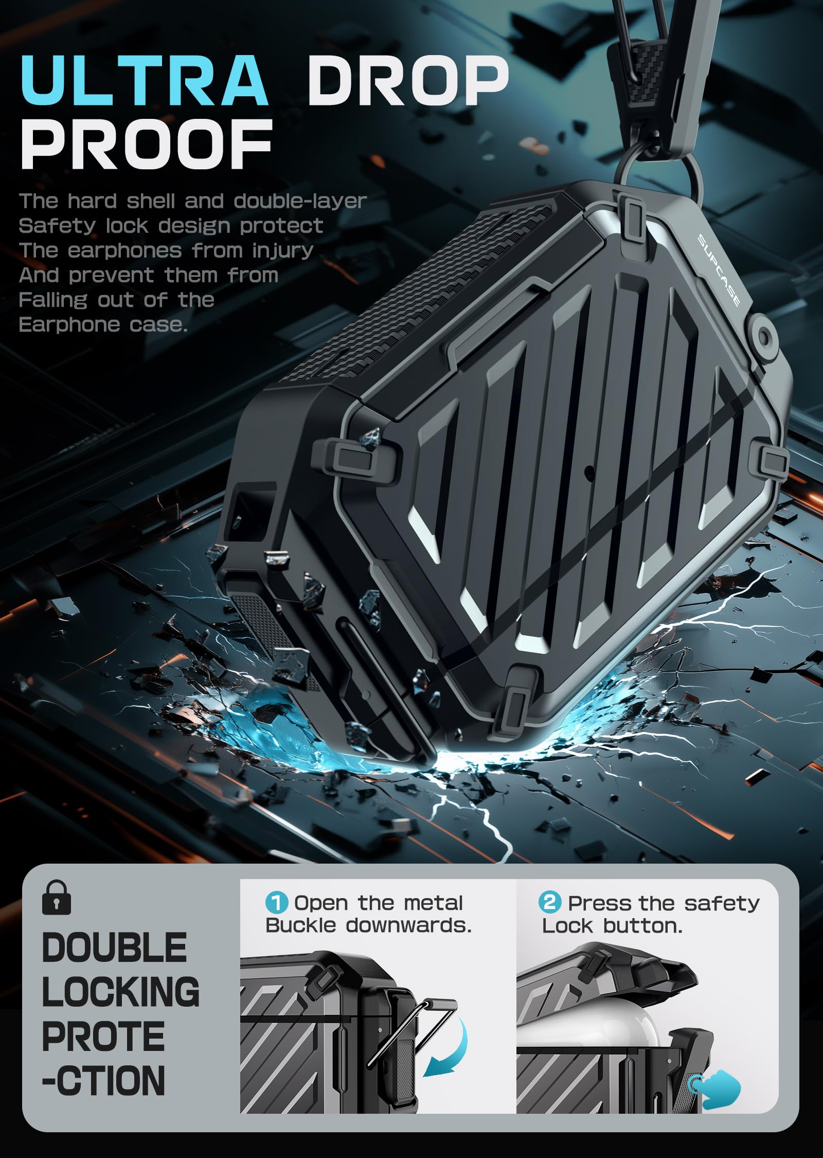 SUPCASE Bundle for iPhone 17 Pro Max UBGrip Case (Black) & AirPods Pro 3 UBPro Case - Image 5