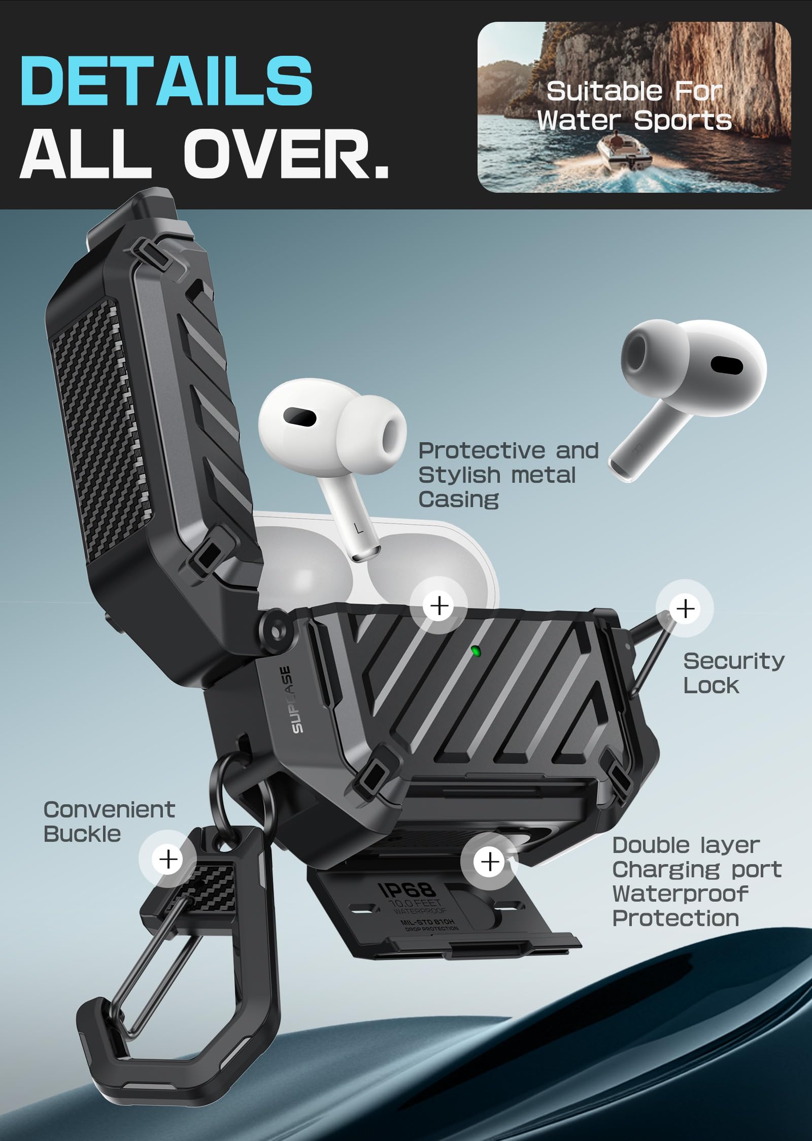 SUPCASE Bundle for iPhone 17 Pro Max UBGrip Case (Black) & AirPods Pro 3 UBPro Case - Image 7