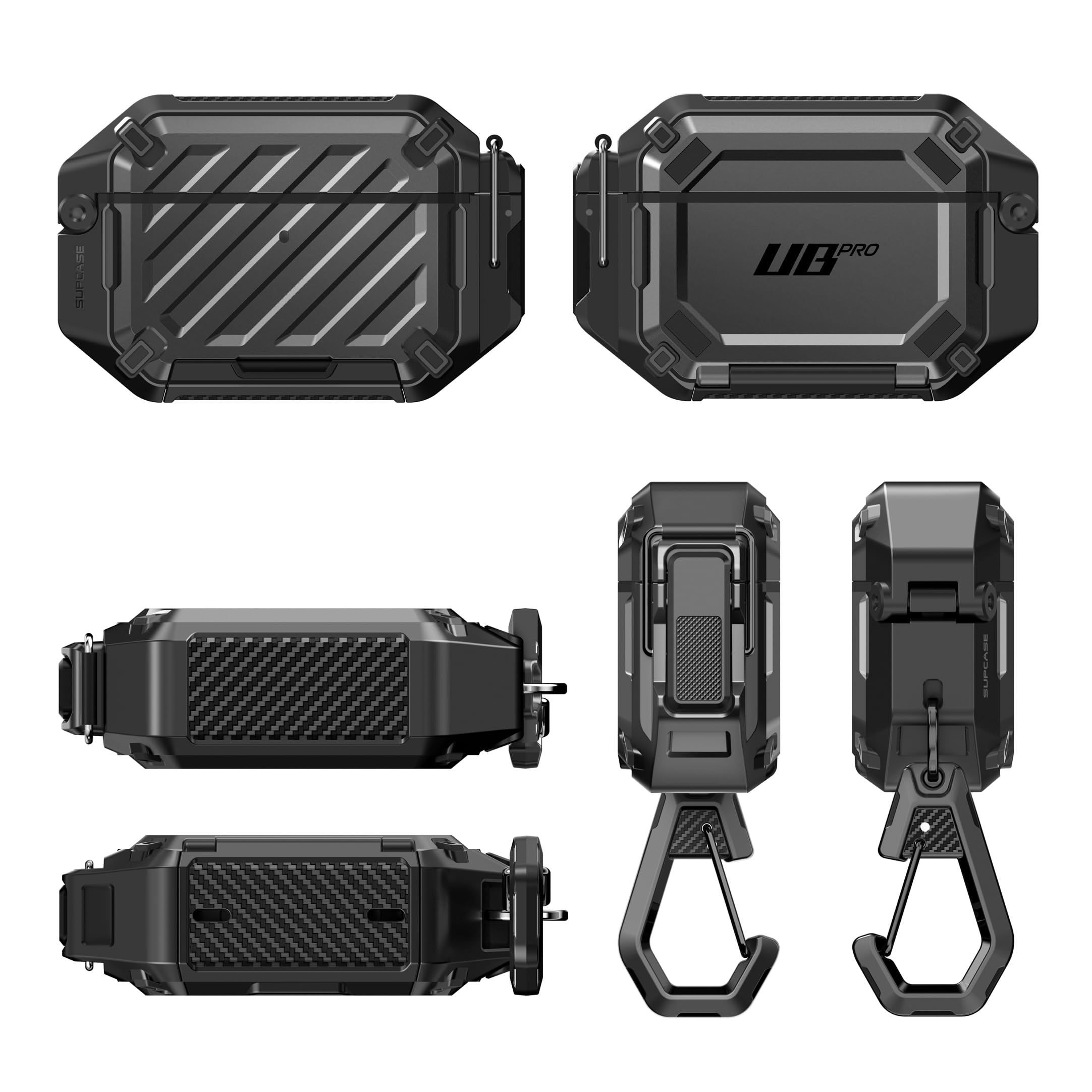 SUPCASE for AirPods Pro 3 Case with Lock & Carabiner, [IP68 Waterproof] [Military-Grade Protection] [Supports Wireless Charging] Anti-Scratch Hard Shell Cover for AirPods Pro 3rd Gen, Black - Image 9