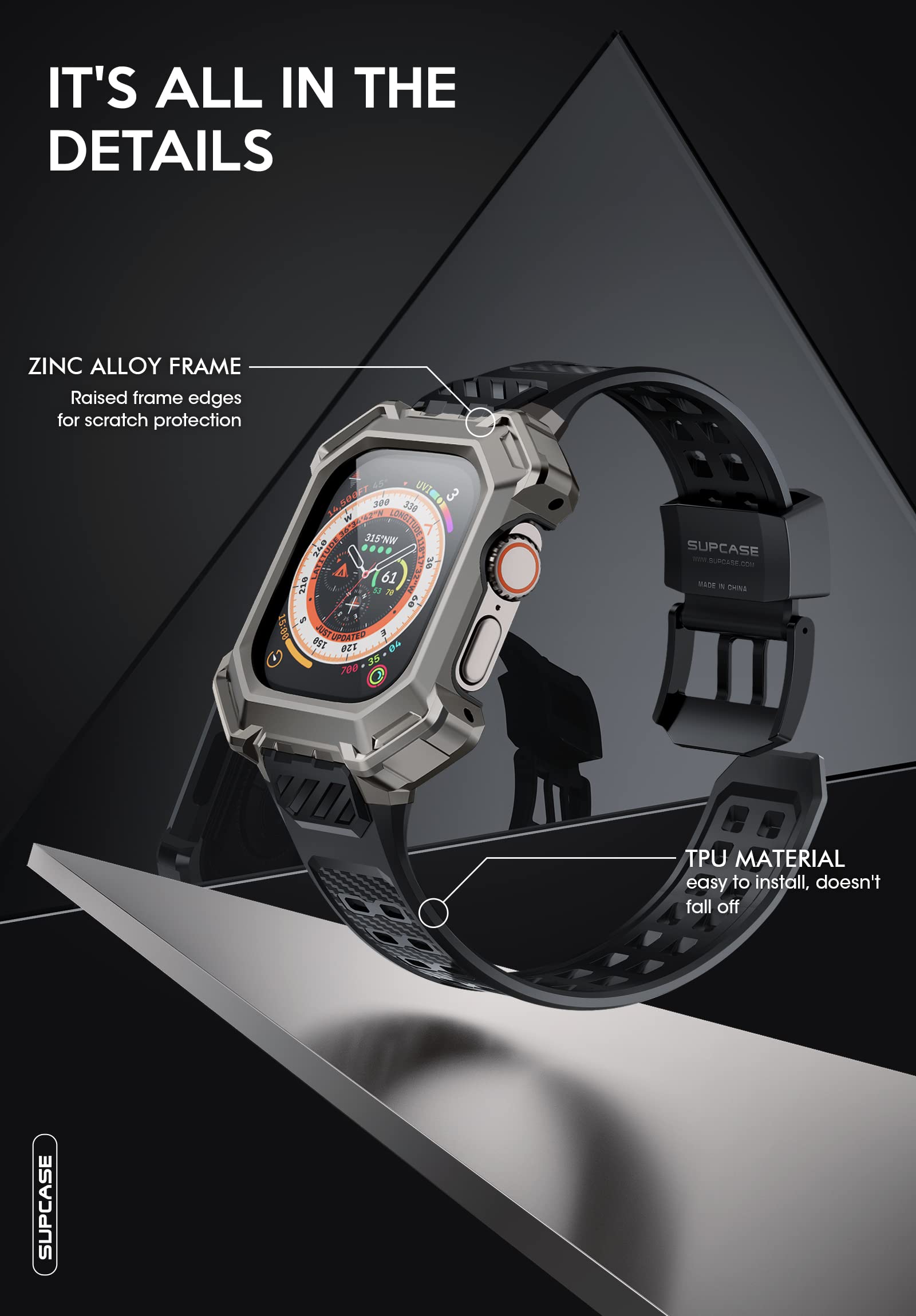 SUPCASE for Apple Watch Ultra Band with Case (Unicorn Beetle Pro XT), [2X Screen Protector] [Military-Grade Protection] Rugged Men Metal Cover with Adjustable Strap Band for iWatch Ultra 3/2/1, Star - Image 3