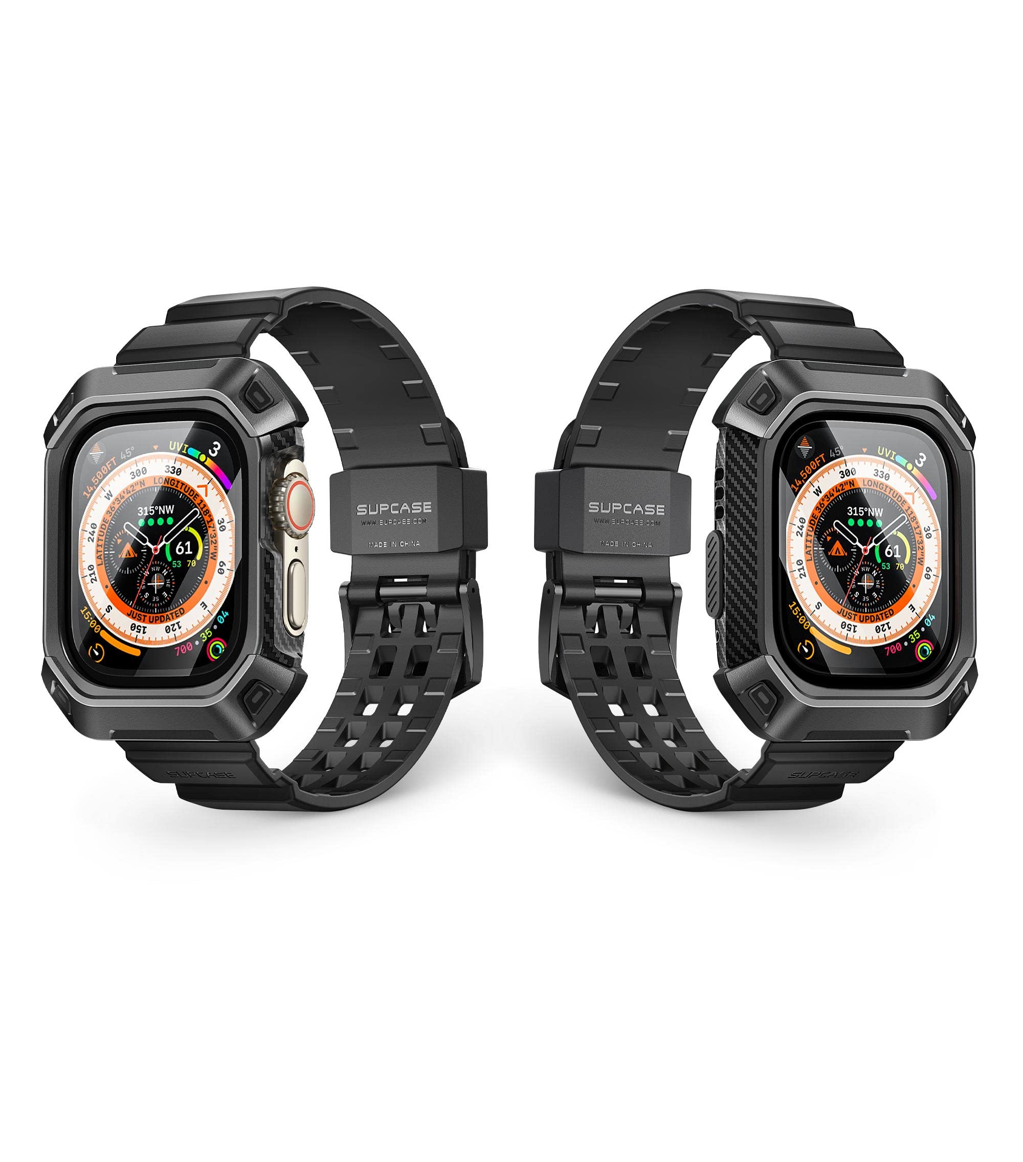 SUPCASE for Apple Watch Ultra Case with Band (Unicorn Beetle Pro), [2X Screen Protector] [Military-Grade Drop Protection] Rugged Men Cover with Adjustable Strap Band for iWatch Ultra 3/2/1, Black - Image 8