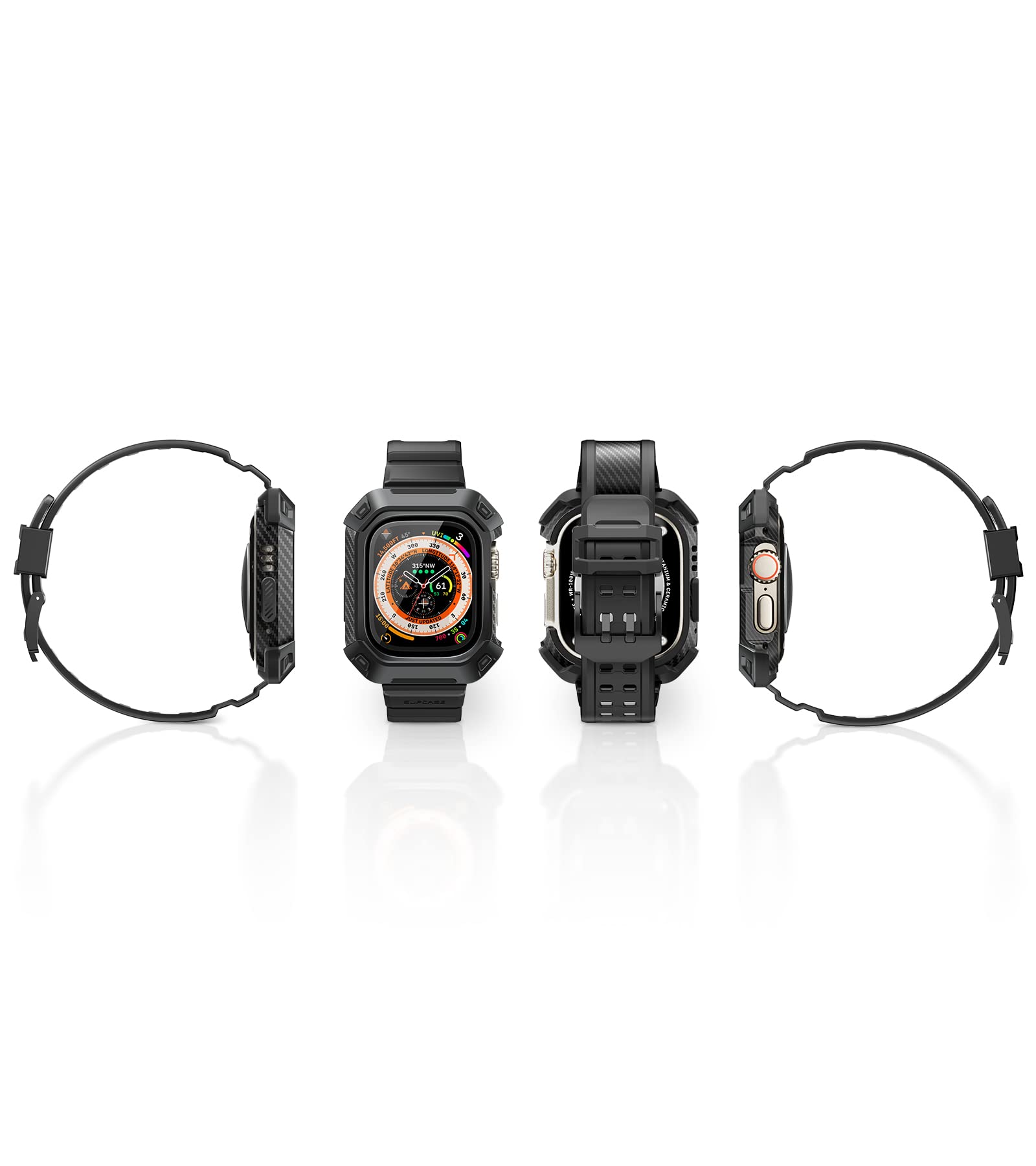 SUPCASE for Apple Watch Ultra Case with Band (Unicorn Beetle Pro), [2X Screen Protector] [Military-Grade Drop Protection] Rugged Men Cover with Adjustable Strap Band for iWatch Ultra 3/2/1, Black - Image 9