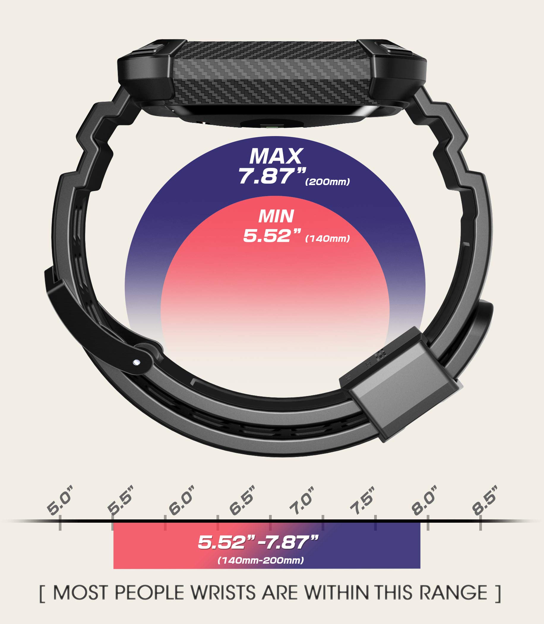 SUPCASE for Fitbit Versa 3 Band with Case (Unicorn Beetle Pro), [Military-Grade Protection] [Anti-Resistant] Rugged Men Cover with Adjustable Strap Wristband for Fitbit Versa 3 / Fitbit Sense, Black - Image 6