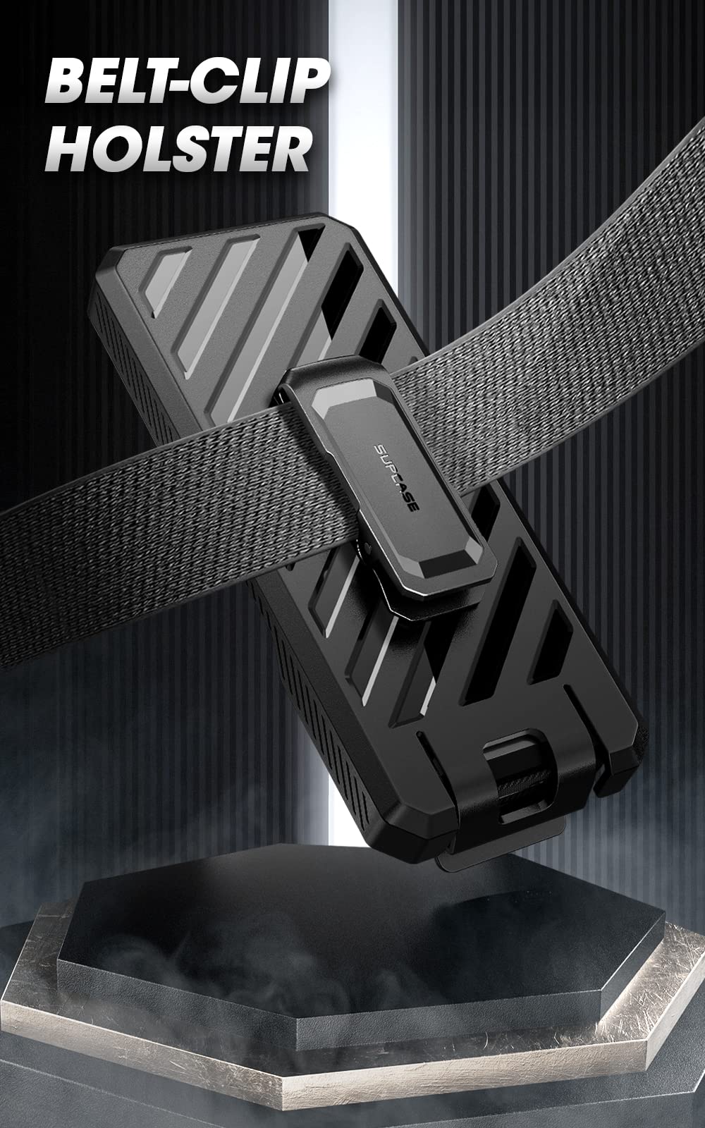 SUPCASE for Galaxy Z Fold 4 Case with Stand & Belt-Clip (Unicorn Beetle), [Built-in Screen Protector] [Military-Grade Drop Protection] Heavy Duty Protective Phone Case for Samsung Fold 4, Black - Image 6