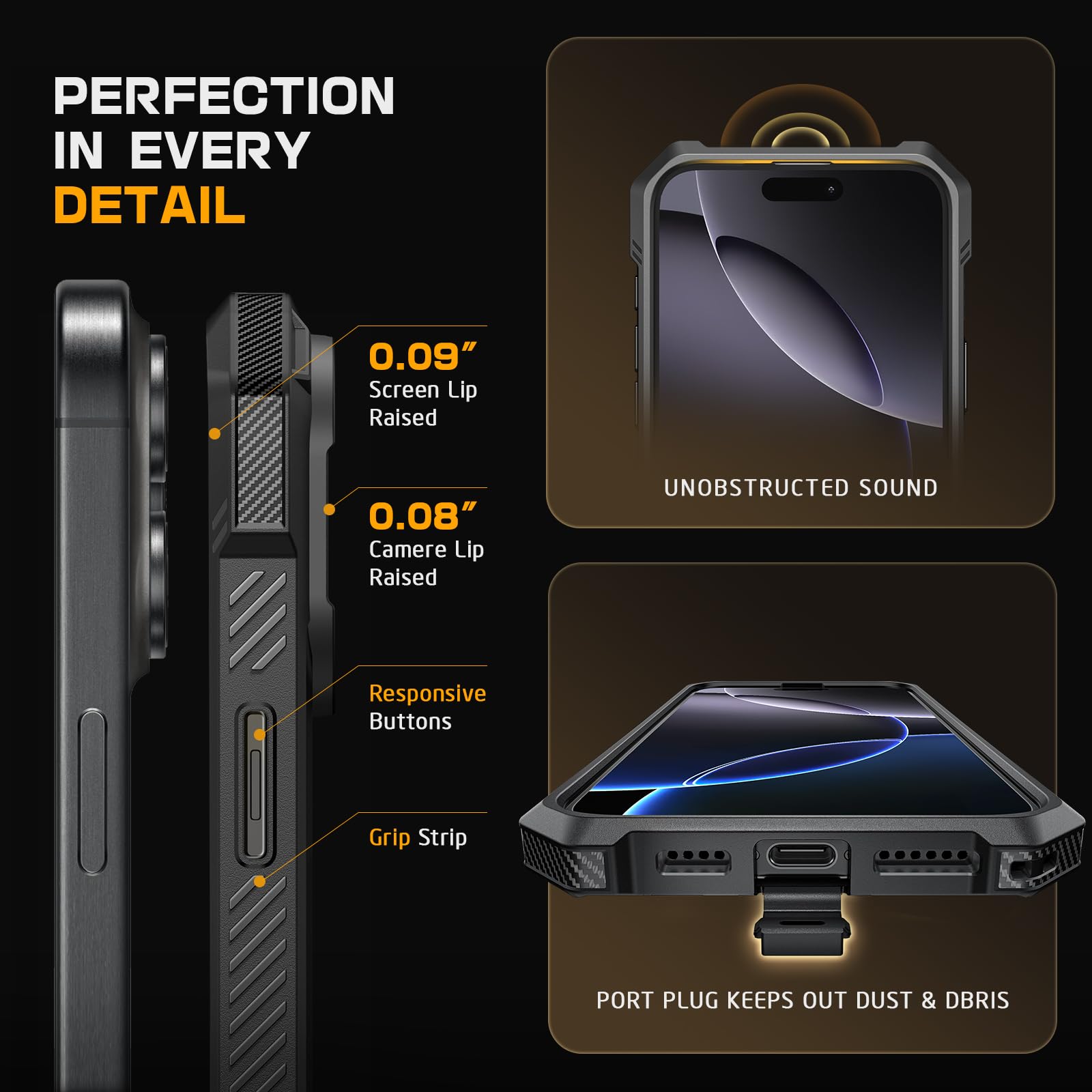 SUPCASE for iPhone 16 Pro Max Case with Camera Control Capture Button (Unicorn Beetle Grip), [Built-in Stand] [Compatible with MagSafe] Heavy Duty Magnetic Phone Case for iPhone 16 Pro Max, Black - Image 9