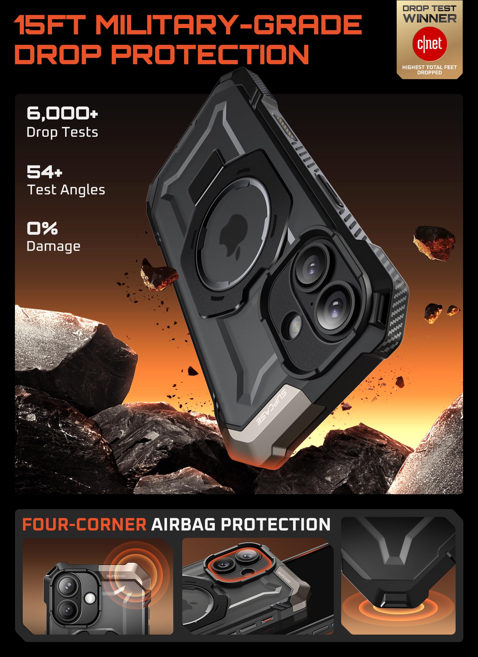 SUPCASE for iPhone 17 Case with Kickstand (Unicorn Beetle Grip), [Camera Control Cover] [Compatible with MagSafe] [Military-Grade Drop Protection] Heavy Duty Magnetic Phone Case, Black - Image 3