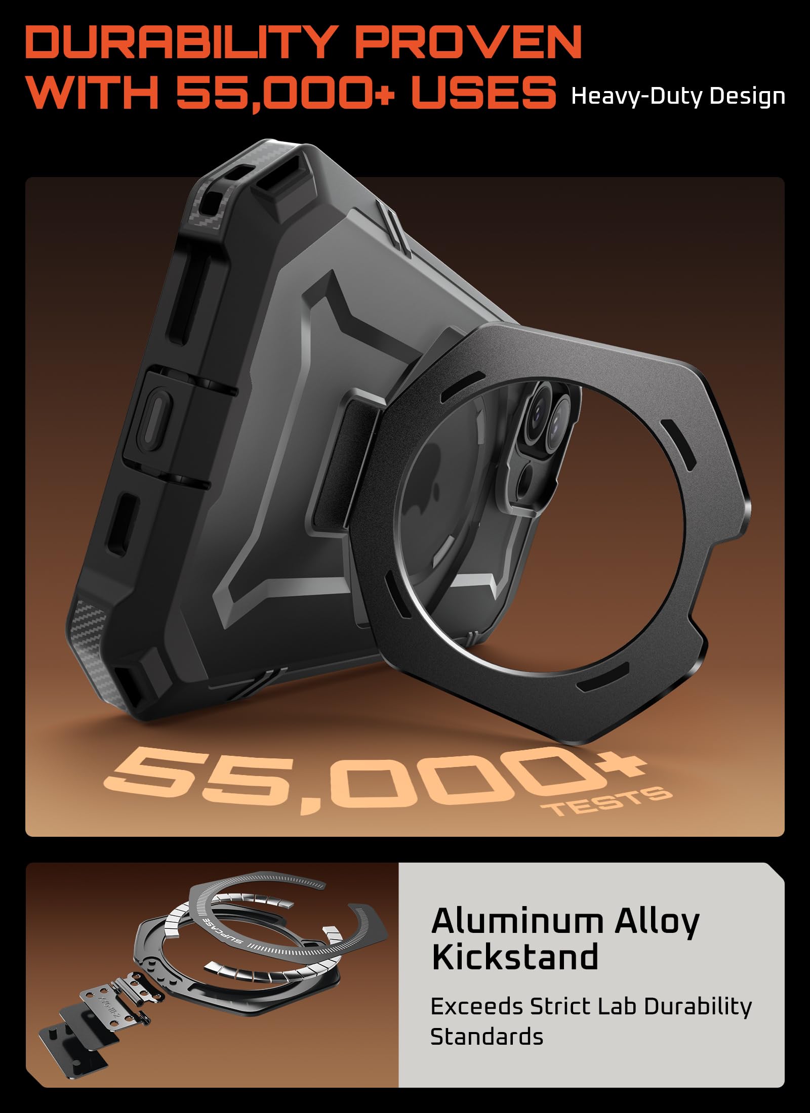 SUPCASE for iPhone 17 Case with Kickstand (Unicorn Beetle Grip), [Camera Control Cover] [Compatible with MagSafe] [Military-Grade Drop Protection] Heavy Duty Magnetic Phone Case, Black - Image 5