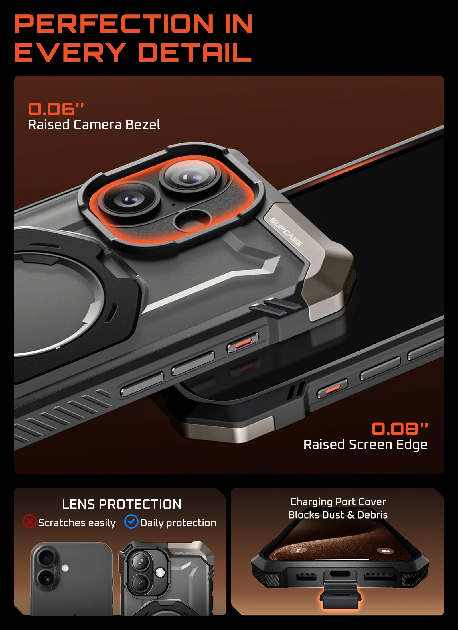 SUPCASE for iPhone 17 Case with Kickstand (Unicorn Beetle Grip), [Camera Control Cover] [Compatible with MagSafe] [Military-Grade Drop Protection] Heavy Duty Magnetic Phone Case, Black - Image 9