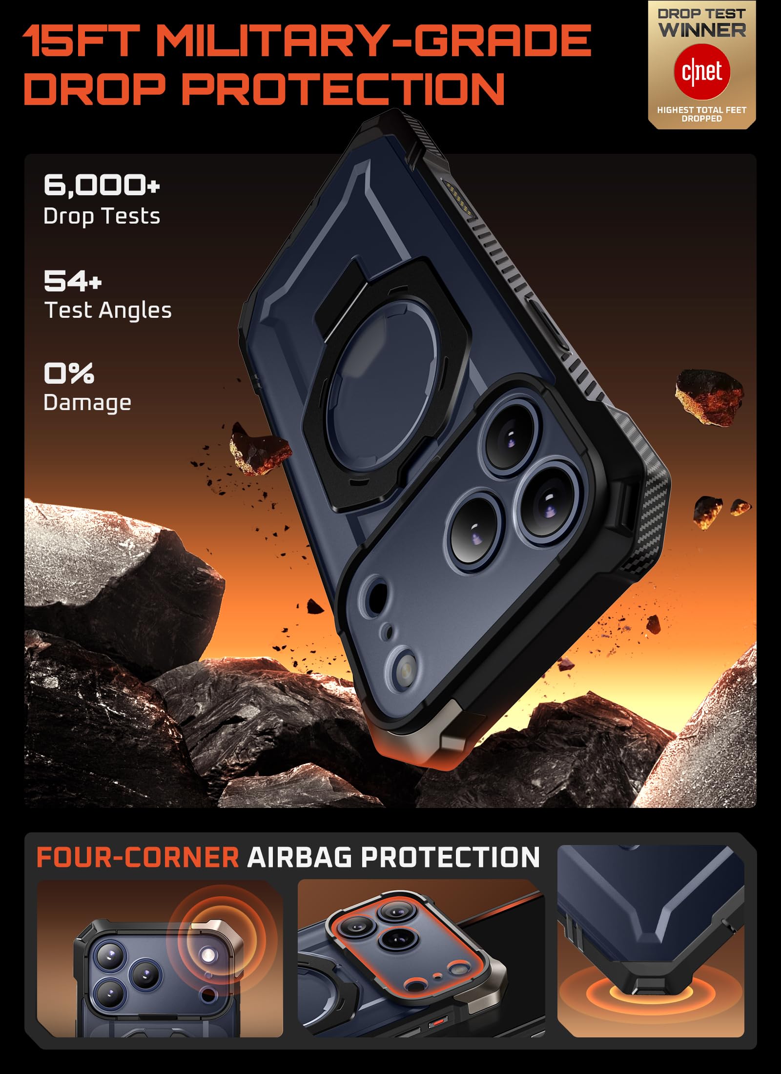 SUPCASE for iPhone 17 Pro Case with Kickstand (Unicorn Beetle Grip), [Camera Control Cover] [Compatible with MagSafe] [Military-Grade Drop Protection] Heavy Duty Magnetic Phone Case, Black - Image 3