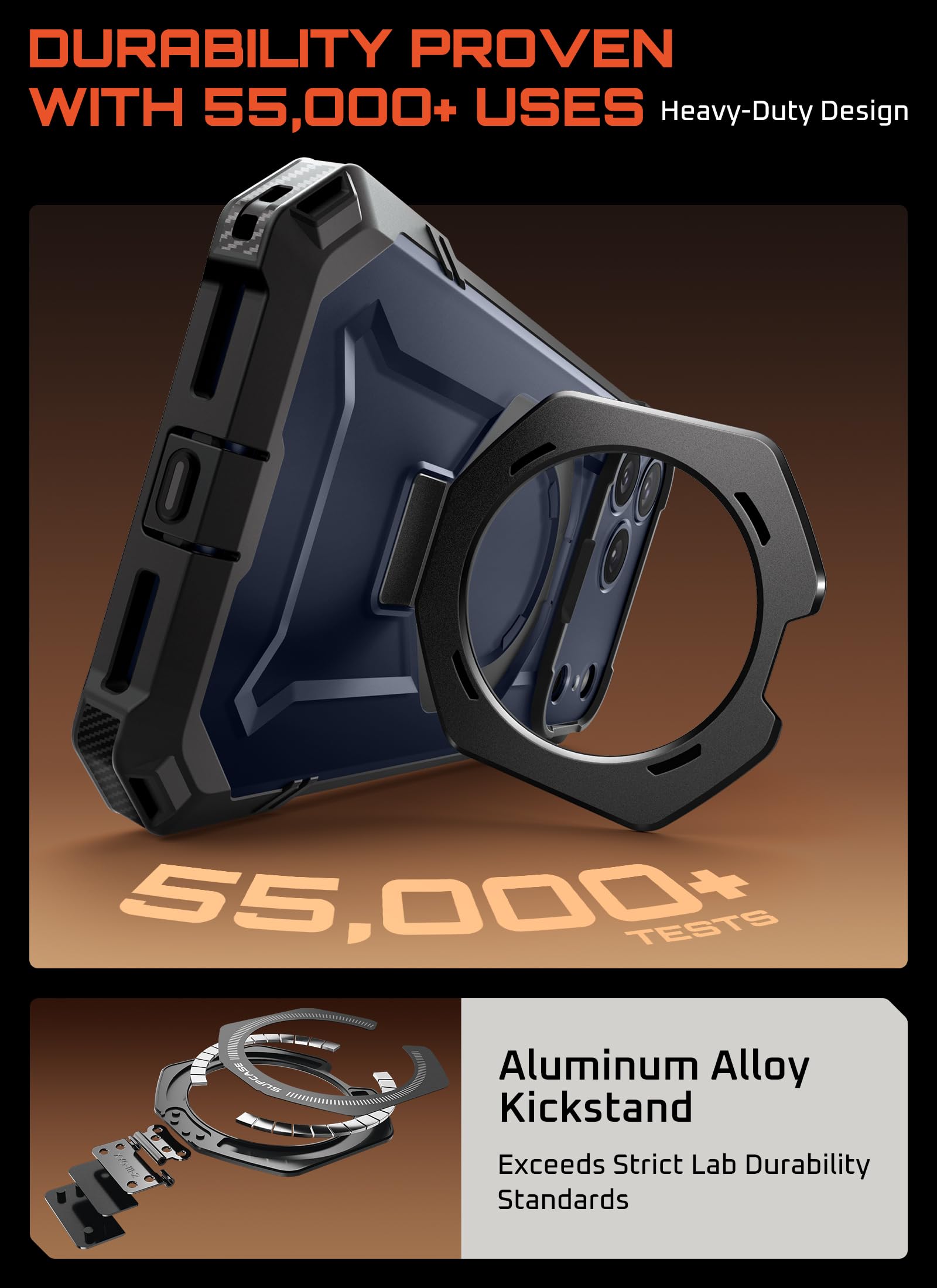 SUPCASE for iPhone 17 Pro Case with Kickstand (Unicorn Beetle Grip), [Camera Control Cover] [Compatible with MagSafe] [Military-Grade Drop Protection] Heavy Duty Magnetic Phone Case, Black - Image 5