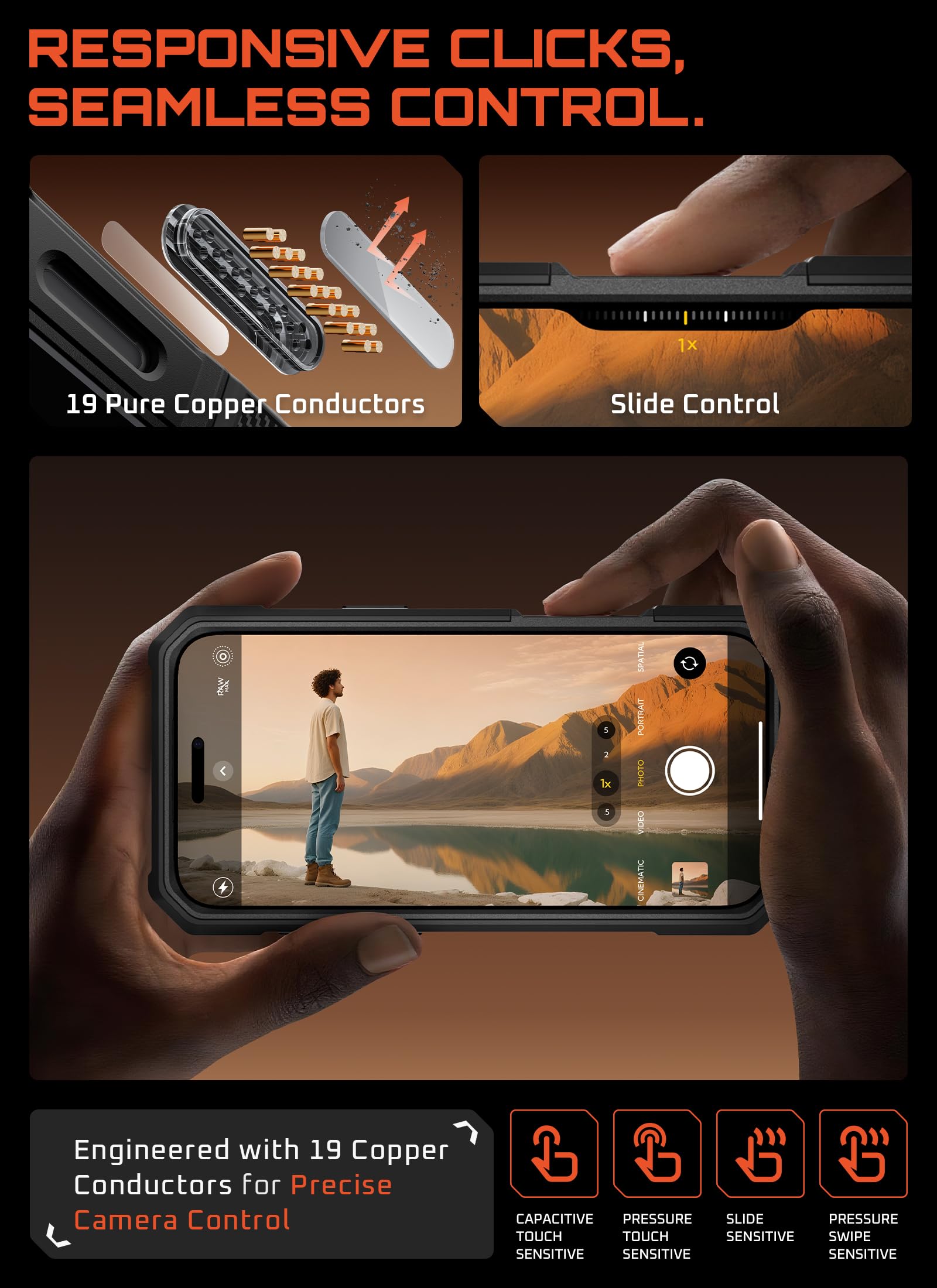 SUPCASE for iPhone 17 Pro Case with Tempered Glass Screen Protector (UBGrip Pro), [Camera Control Cover] [Compatible with MagSafe] [Built-in Kickstand] Full-Body Heavy Duty Magnetic Phone Case, Black - Image 7