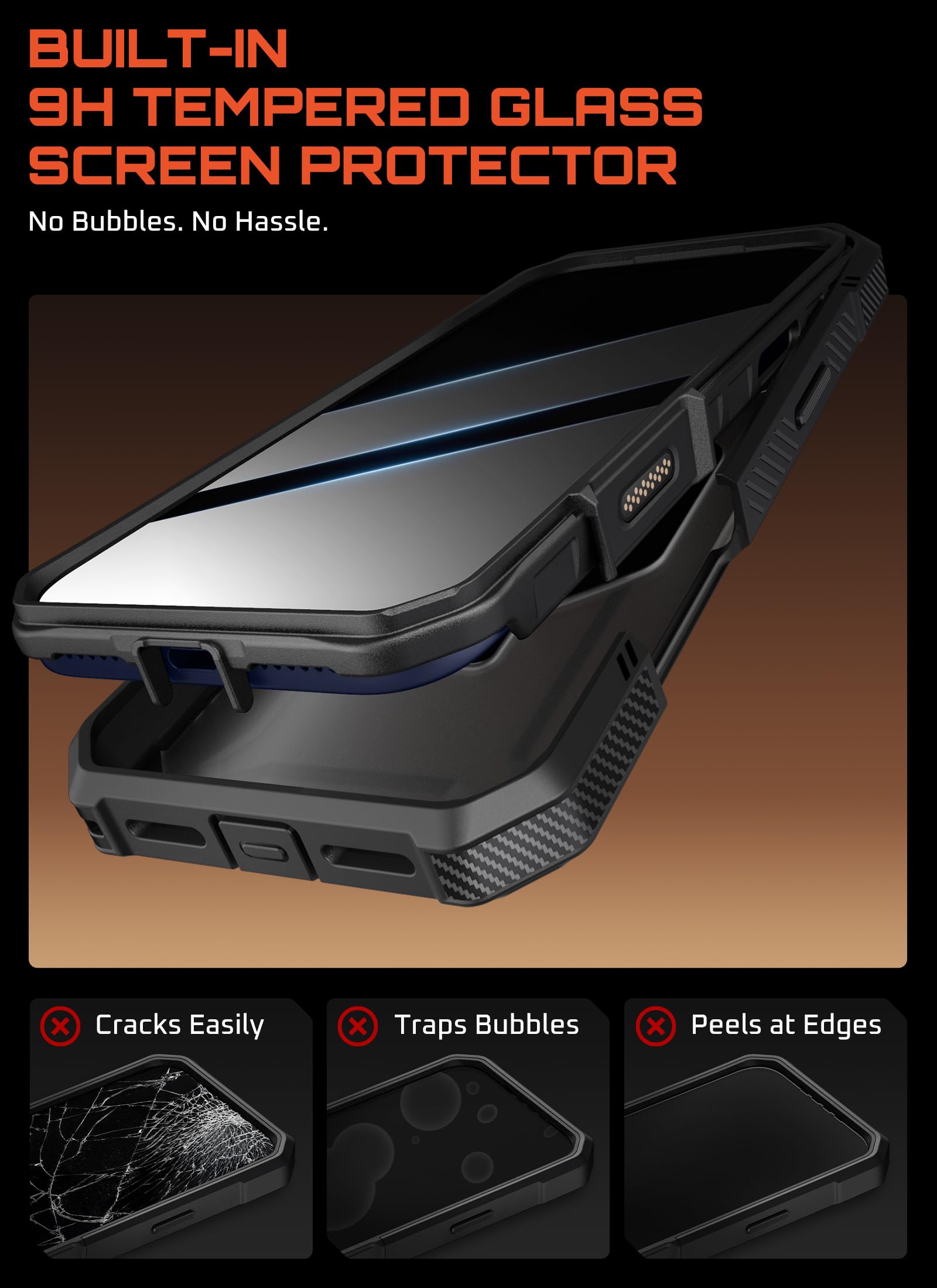 SUPCASE for iPhone 17 Pro Case with Tempered Glass Screen Protector (UBGrip Pro), [Camera Control Cover] [Compatible with MagSafe] [Built-in Kickstand] Full-Body Heavy Duty Magnetic Phone Case, Black - Image 9