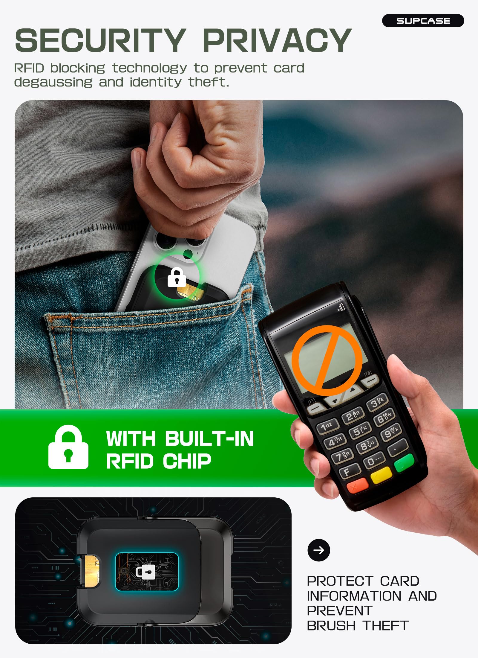 SUPCASE Bundle for iPhone Air UBGrip Case (Black) & Magnetic Wallet (Carbon Black) - Image 7