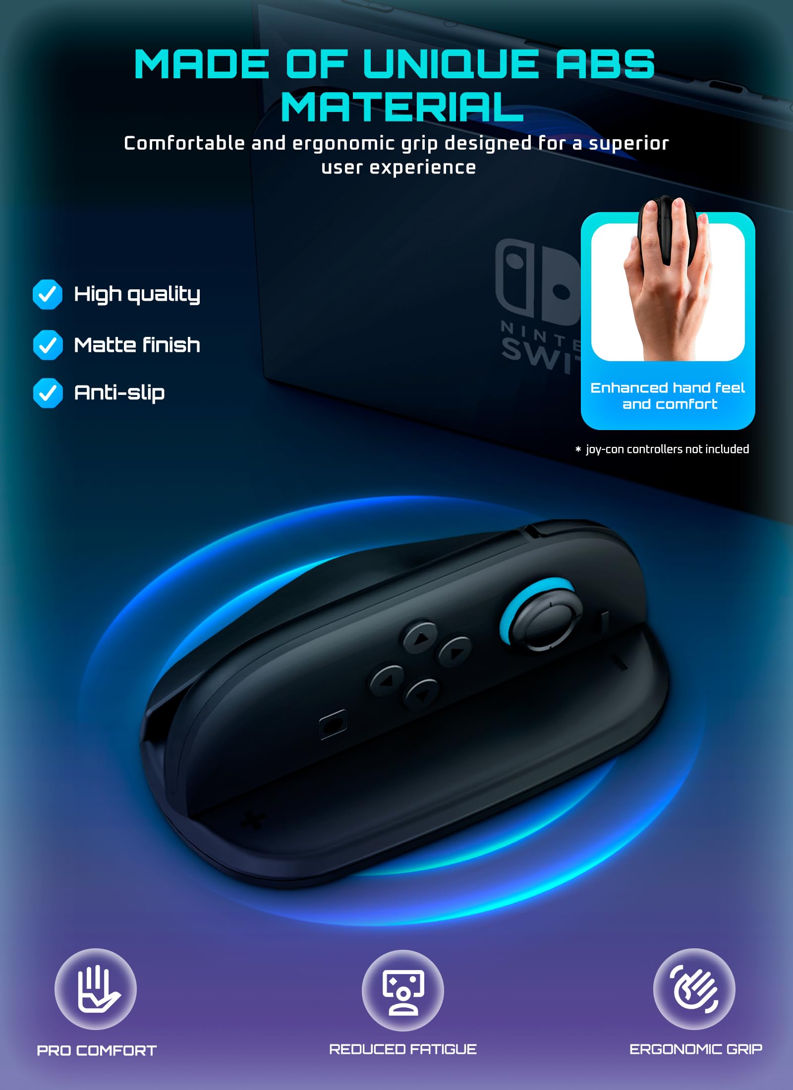 SUPCASE for Nintendo Switch 2 Mouse Grip, [2 Pack] [Ergonomic Design] [Aim Assist] Shooter Games Mouse Grip Adapter Compatible with Switch 2 Joy Con Controllers 2025, Black - Image 4