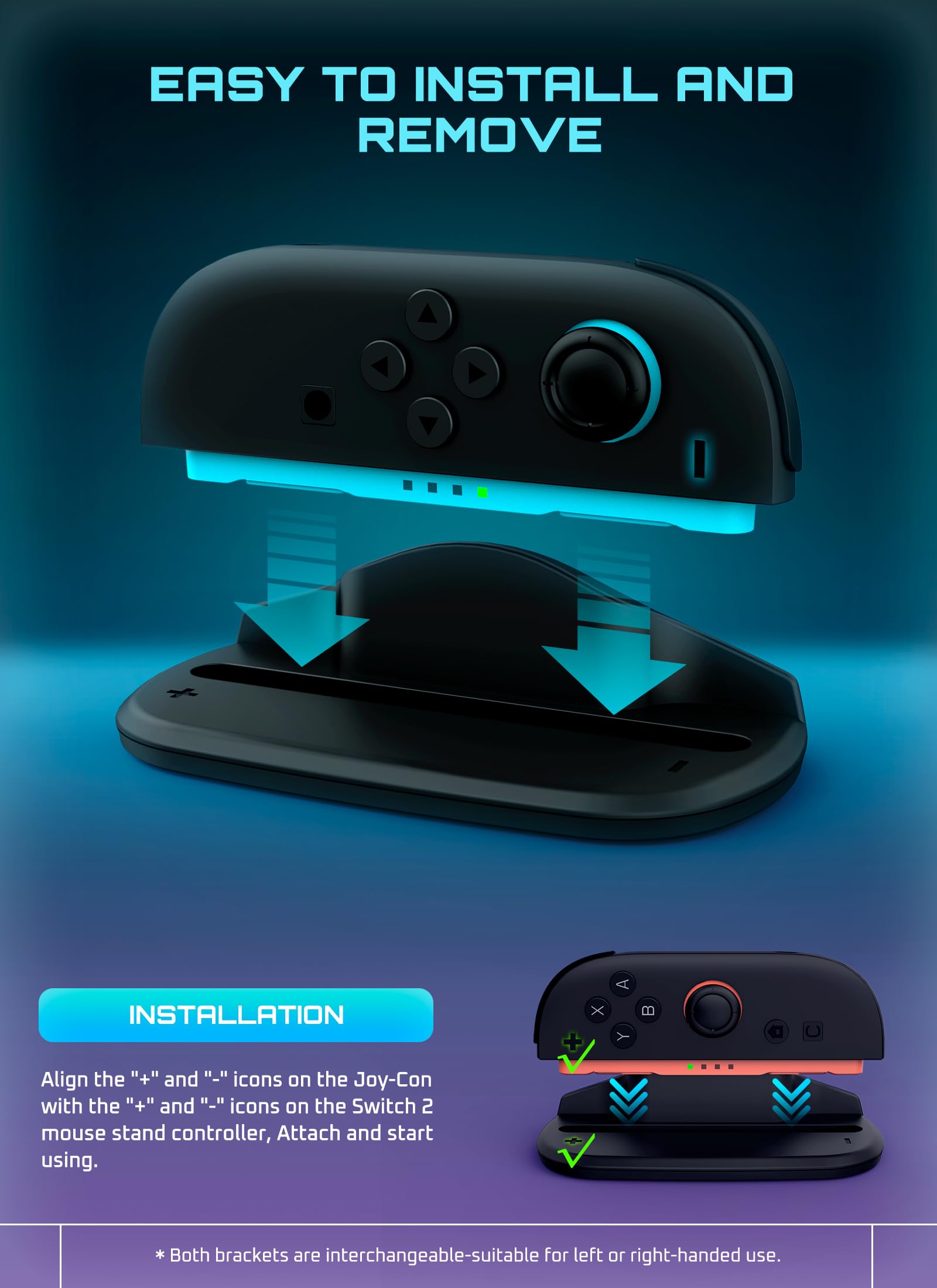 SUPCASE for Nintendo Switch 2 Mouse Grip, [2 Pack] [Ergonomic Design] [Aim Assist] Shooter Games Mouse Grip Adapter Compatible with Switch 2 Joy Con Controllers 2025, Black - Image 6