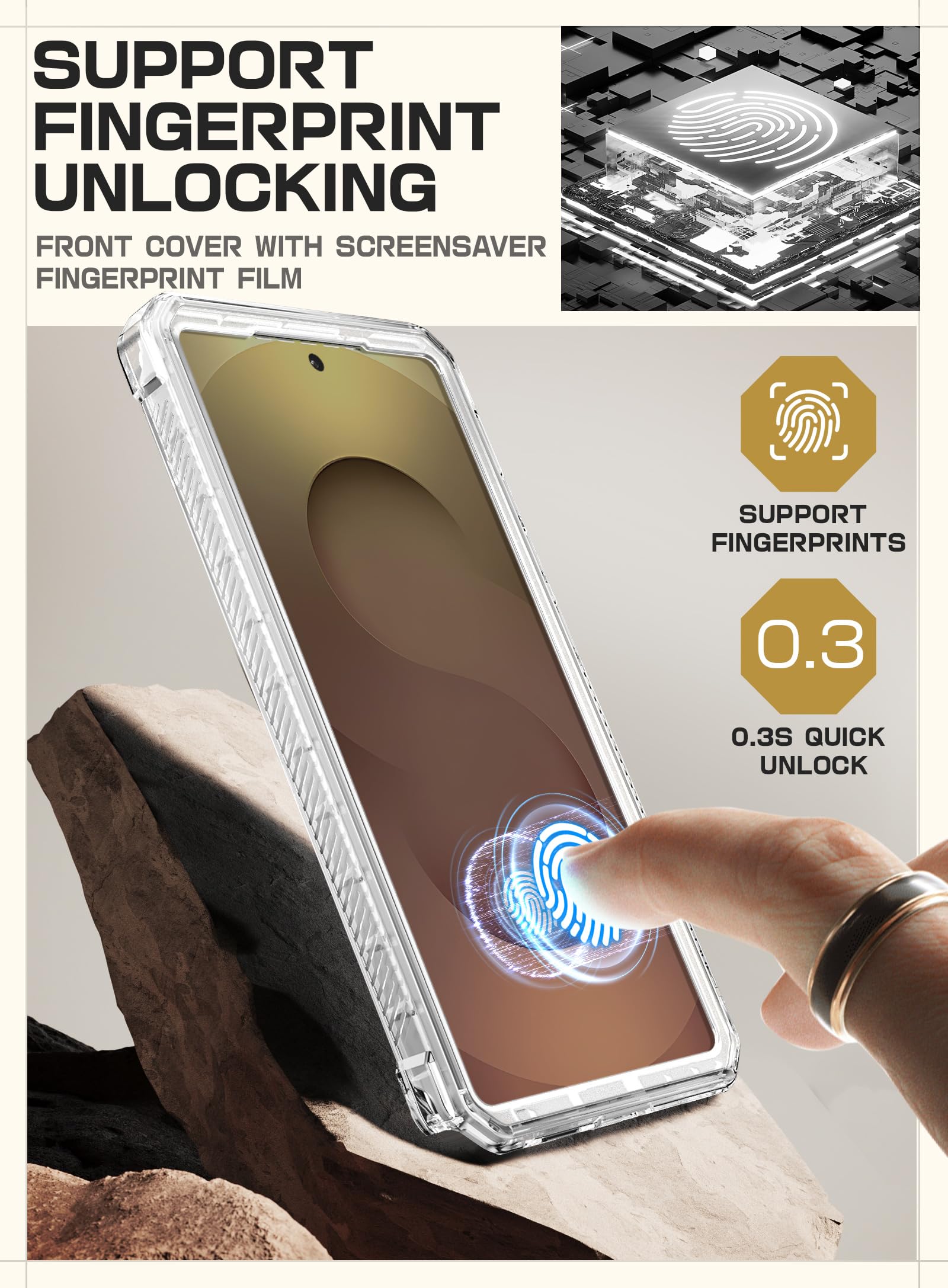 SUPCASE for Samsung Galaxy S25 Ultra Case with Stand (Unicorn Beetle Pro), [2 Front Frames] [Built-in Screen Protector & Belt-Clip] Military-Grade Protection Phone Case for S25 Ultra 6.9 Inch, Clear - Image 7