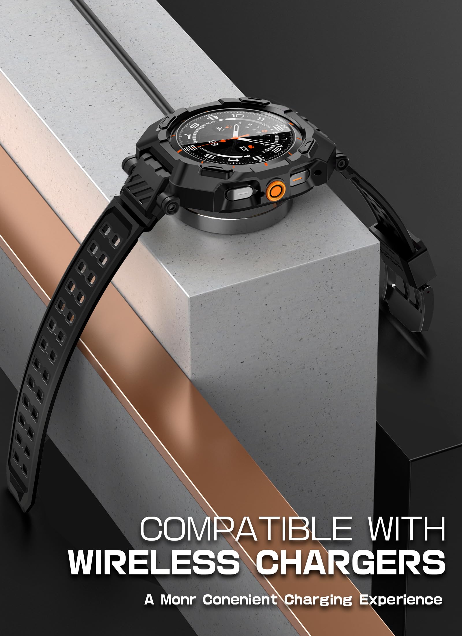 SUPCASE for Samsung Galaxy Watch Ultra 47mm Case with Band (Unicorn Beetle Pro), [2 Pack Screen Protector] Rugged Protective Cover with Adjustable Strap Band for Galaxy Watch Ultra, Black - Image 3