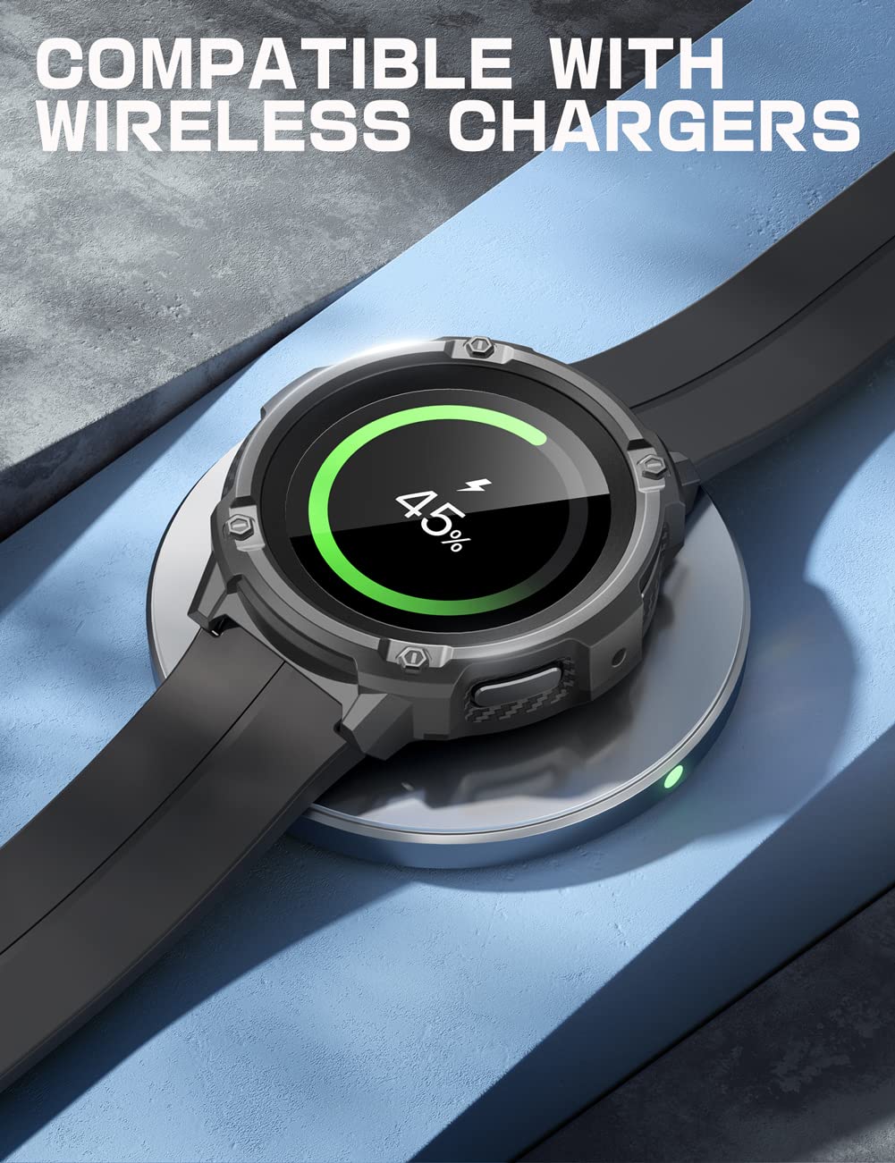 SUPCASE Unicorn Beetle Case Designed for Galaxy Watch 5 Pro 45mm (2022), Rugged Protective Case with 2 Pack Screen Protector (Black) - Image 6