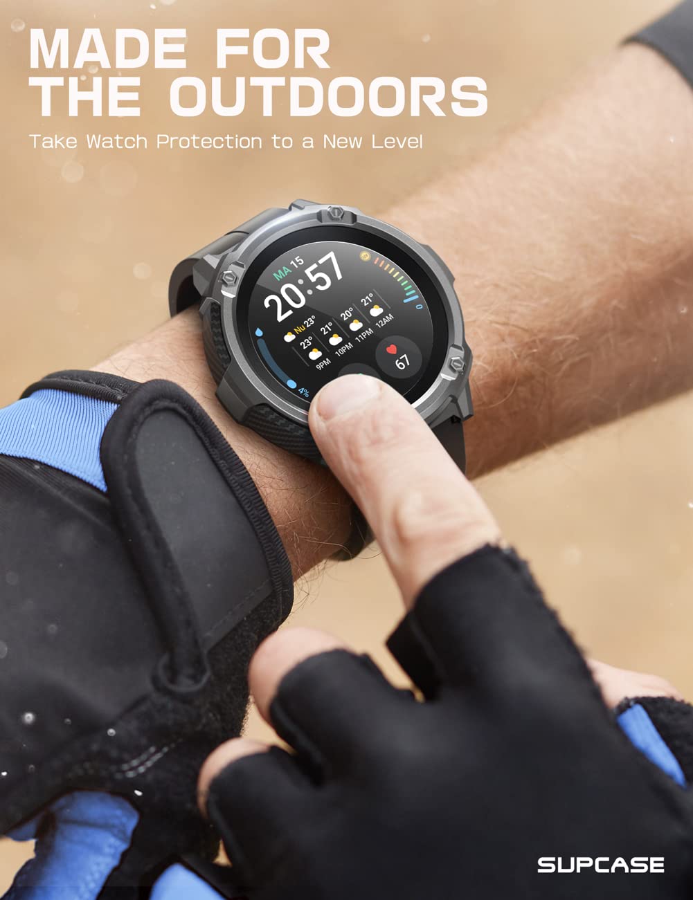 SUPCASE Unicorn Beetle Case Designed for Galaxy Watch 5 Pro 45mm (2022), Rugged Protective Case with 2 Pack Screen Protector (Black) - Image 7