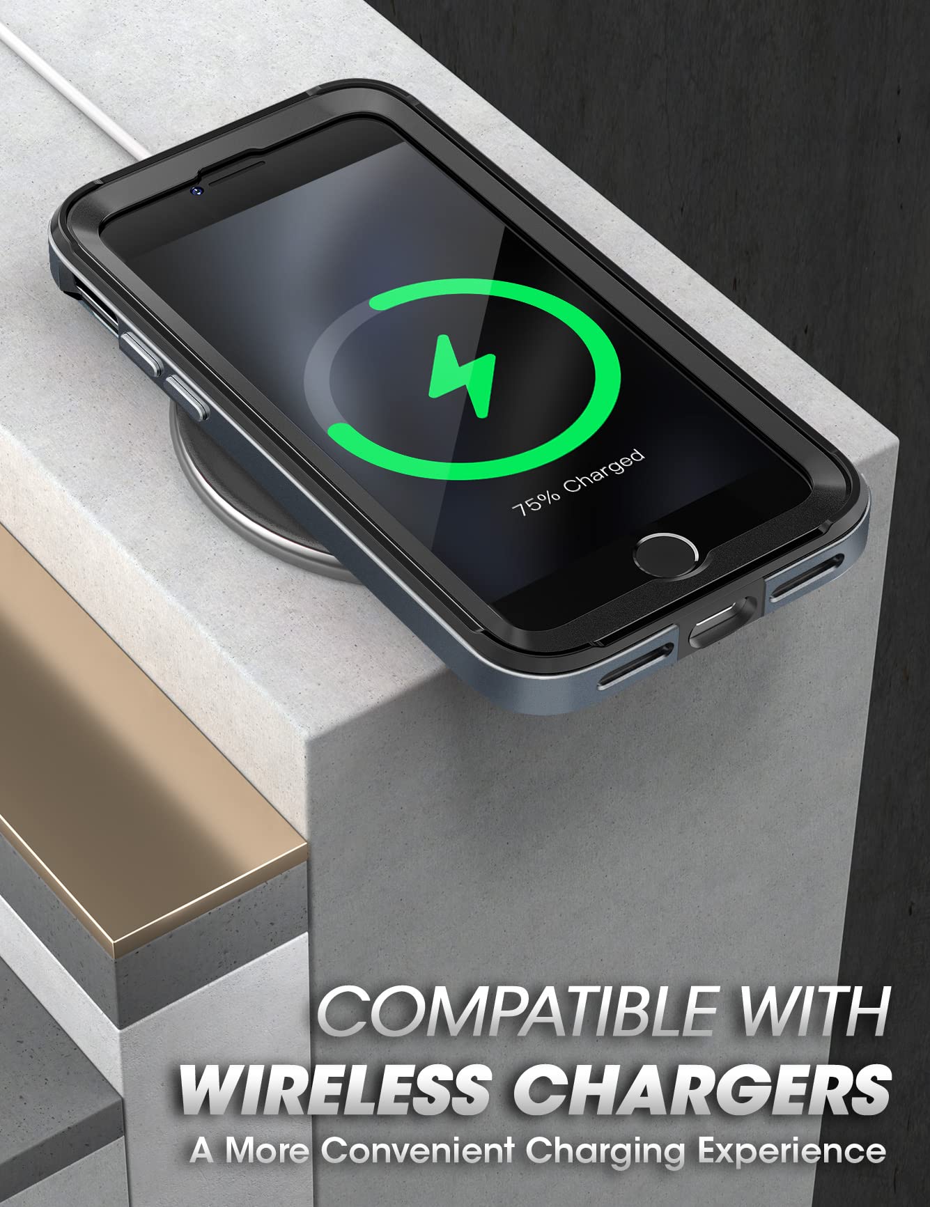 SUPCASE Unicorn Beetle Edge XT Series Case for iPhone SE (2020/2022) /iPhone 7 /iPhone 8, Slim Frame Clear Protective Case with Built-in Screen Protector (Black) - Image 5