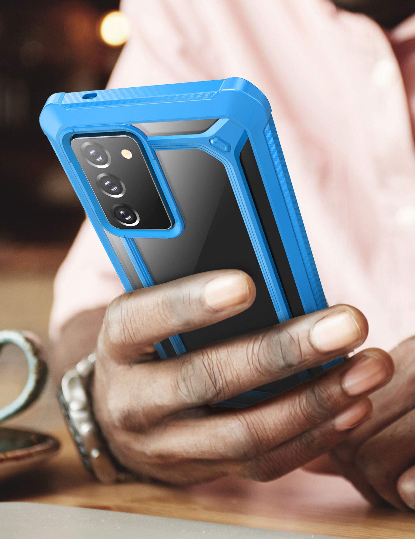 SUPCASE Unicorn Beetle EXO Pro Series Case for Galaxy Note 20 (2020 release), Premium Hybrid Protective Clear Bumper Case Without Built-in Screen Protector (Blue) - Image 7