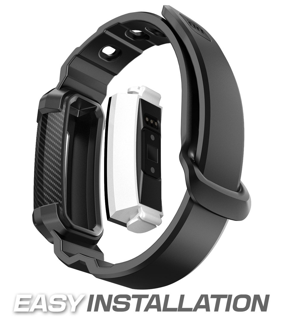 SUPCASE Unicorn Beetle Pro Bands with Case for Fitbit Alta HR/Fitbit Alta (Black) - Image 3