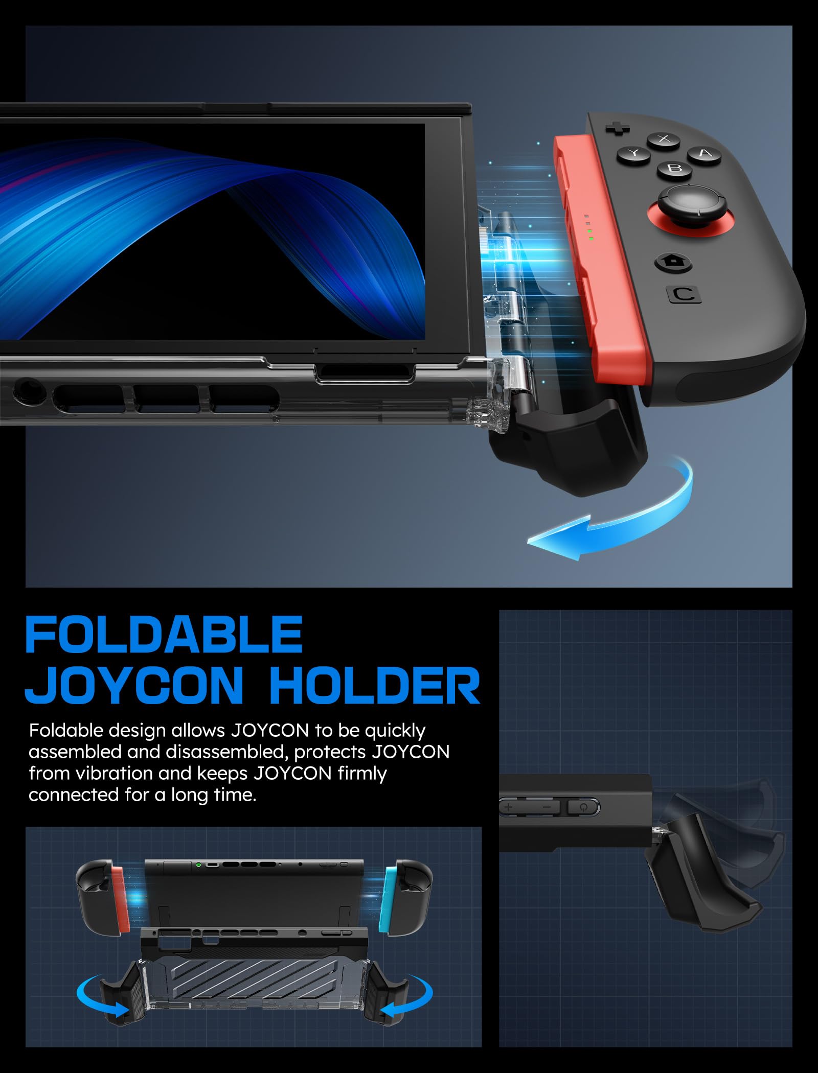 SUPCASE Unicorn Beetle Pro Case for Nintendo Switch 2 2025, [Military-Grade Protection] [Joy Con Remove Friendly] Dockable Integrated Cover Accessories Compatible with Switch 2, Black - Image 3