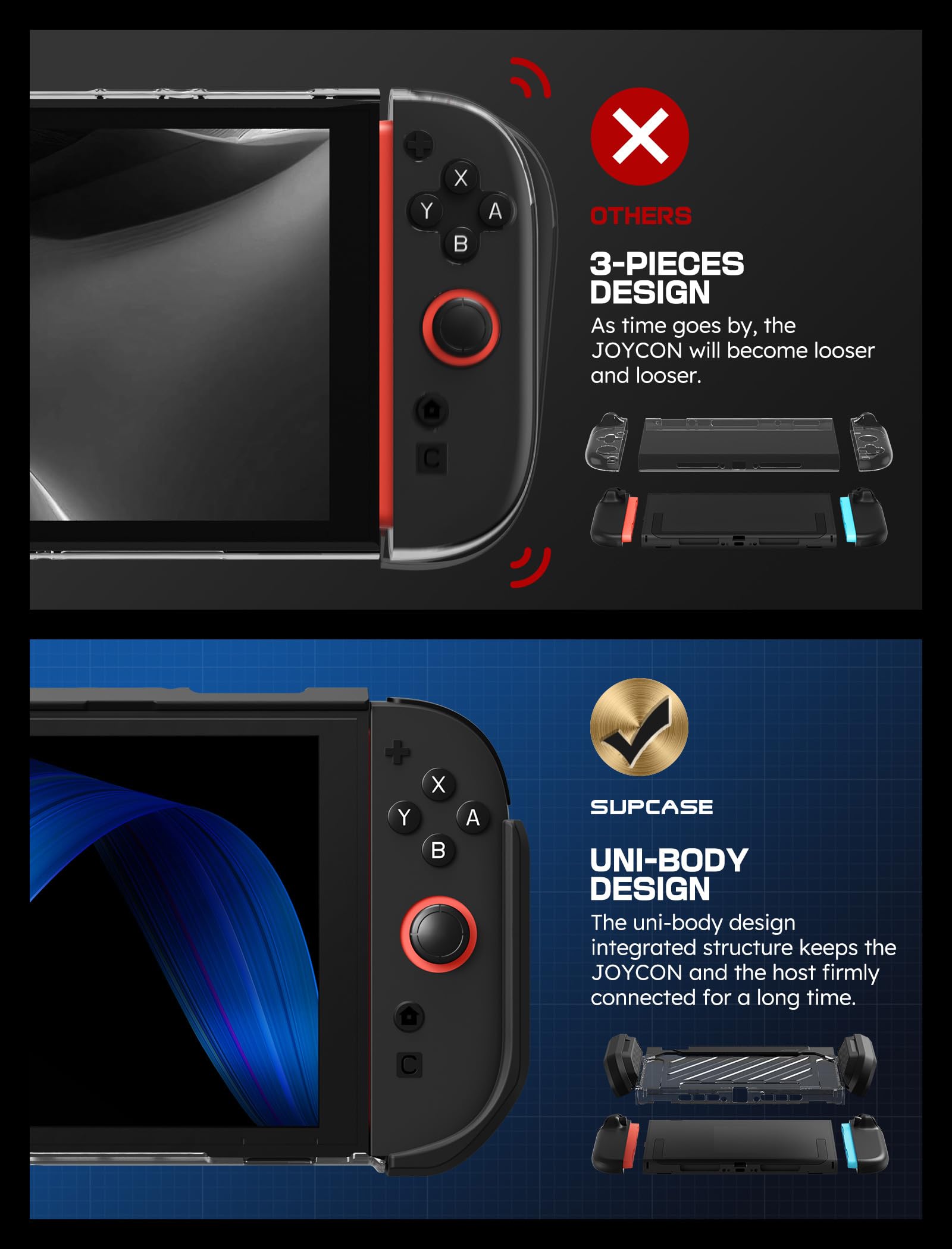 SUPCASE Unicorn Beetle Pro Case for Nintendo Switch 2 2025, [Military-Grade Protection] [Joy Con Remove Friendly] Dockable Integrated Cover Accessories Compatible with Switch 2, Black - Image 4