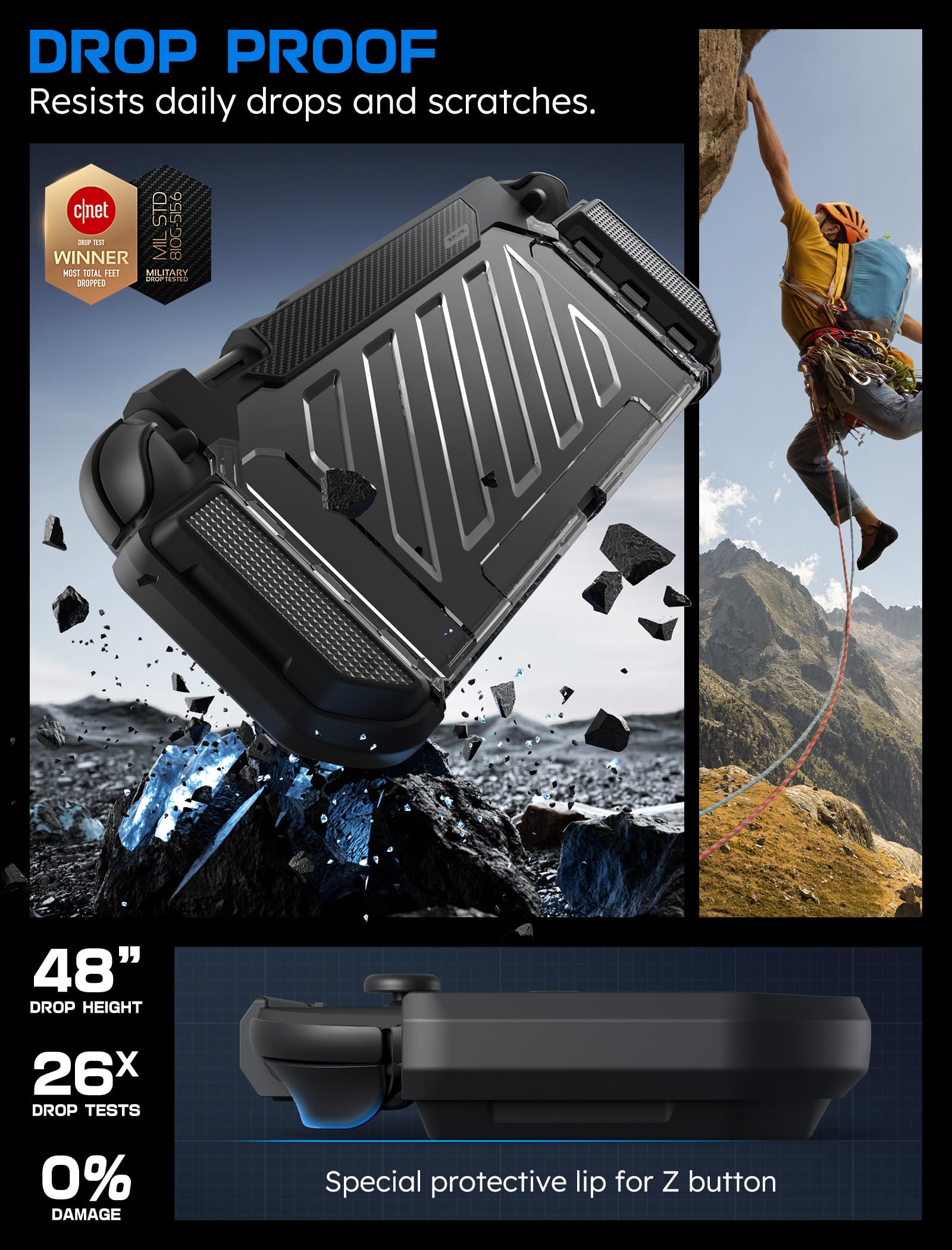 SUPCASE Unicorn Beetle Pro Case for Nintendo Switch 2 2025, [Military-Grade Protection] [Joy Con Remove Friendly] Dockable Integrated Cover Accessories Compatible with Switch 2, Black - Image 5