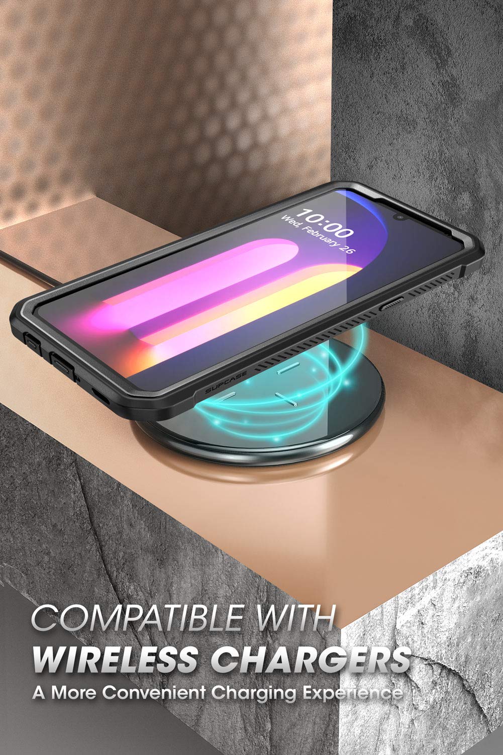 SUPCASE Unicorn Beetle Pro Series Case Designed for LG V60 ThinQ (2020 Release),Full-Body Rugged Holster & Kickstand Case with Built-in Screen Protector (Black) - Image 7