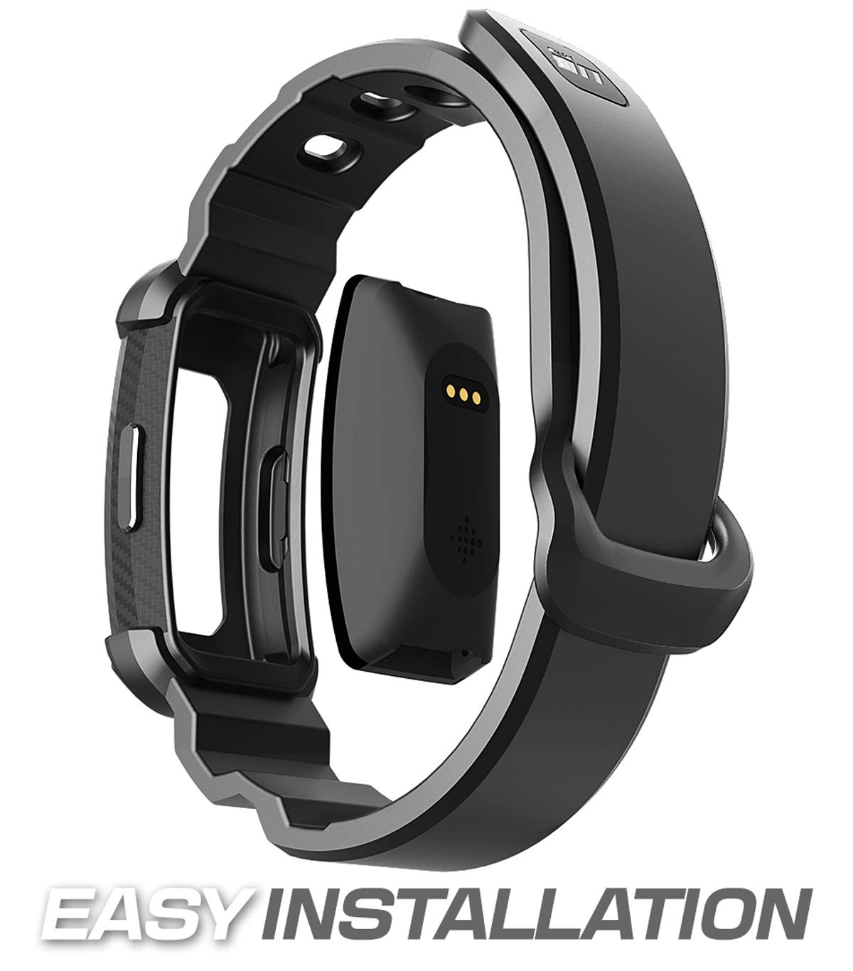 SUPCASE Unicorn Beetle Pro Series Design for Fitbit Inspire & Fitbit Inspire Hr Replacement Bands with Built-in Rugged Protective Case,Thermoplastic Polyurethane (Black) - Image 3