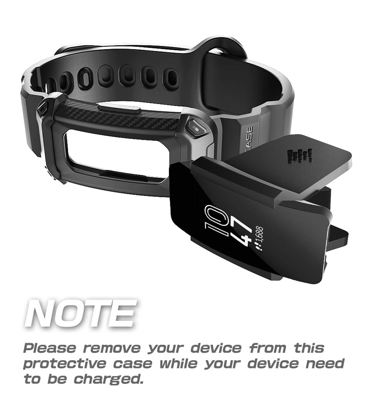 SUPCASE Unicorn Beetle Pro Series Design for Fitbit Inspire & Fitbit Inspire Hr Replacement Bands with Built-in Rugged Protective Case,Thermoplastic Polyurethane (Black) - Image 4