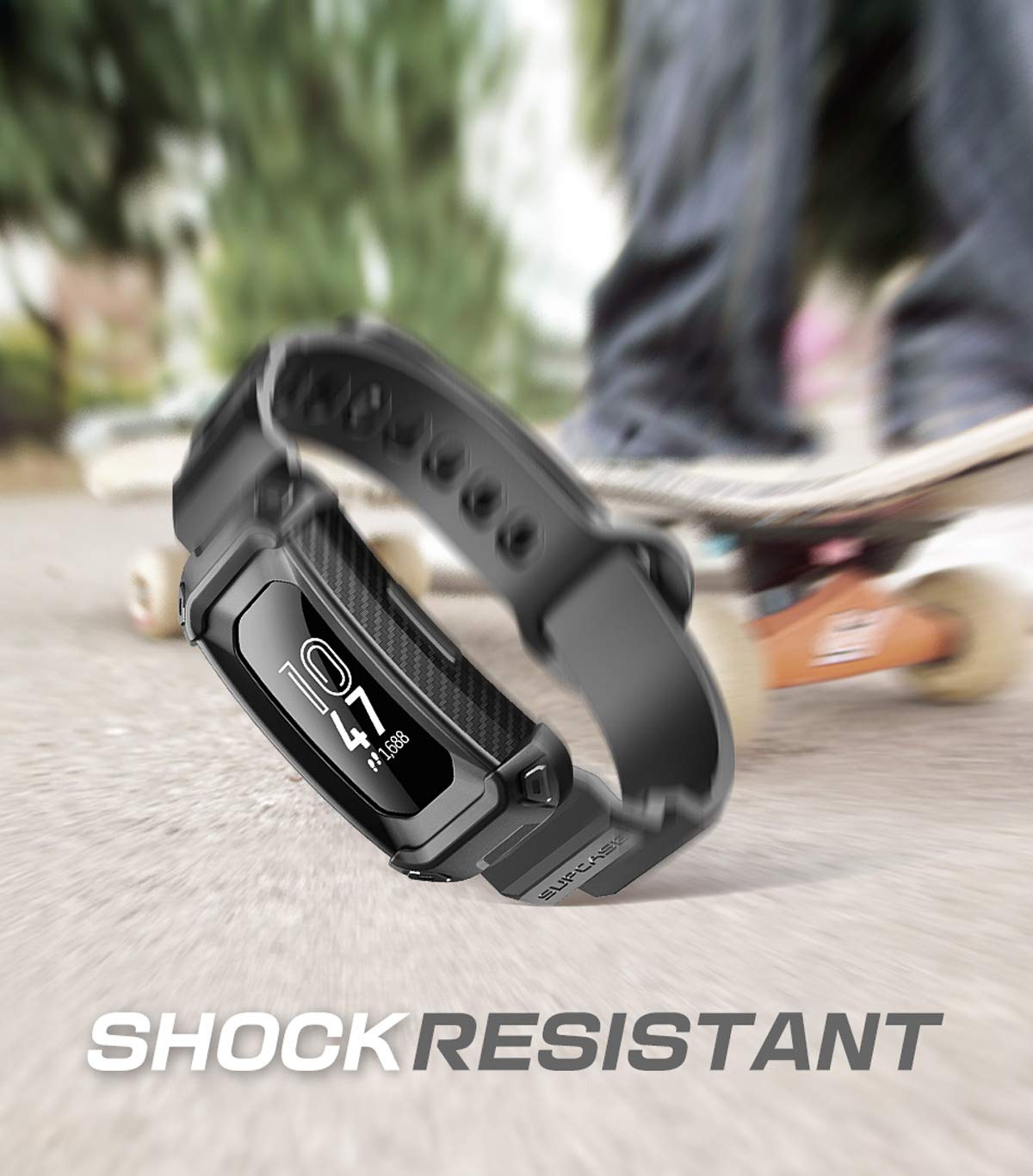 SUPCASE Unicorn Beetle Pro Series Design for Fitbit Inspire & Fitbit Inspire Hr Replacement Bands with Built-in Rugged Protective Case,Thermoplastic Polyurethane (Black) - Image 5