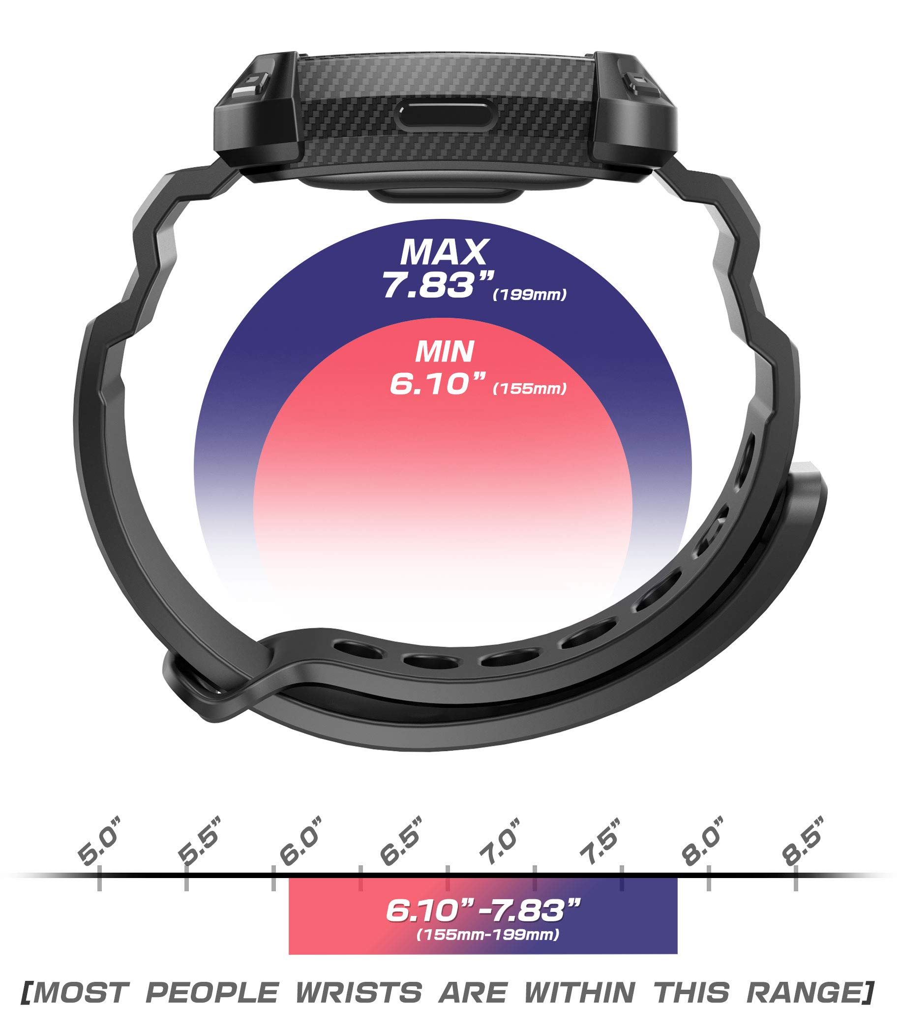 SUPCASE Unicorn Beetle Pro Series Design for Fitbit Inspire & Fitbit Inspire Hr Replacement Bands with Built-in Rugged Protective Case,Thermoplastic Polyurethane (Black) - Image 6