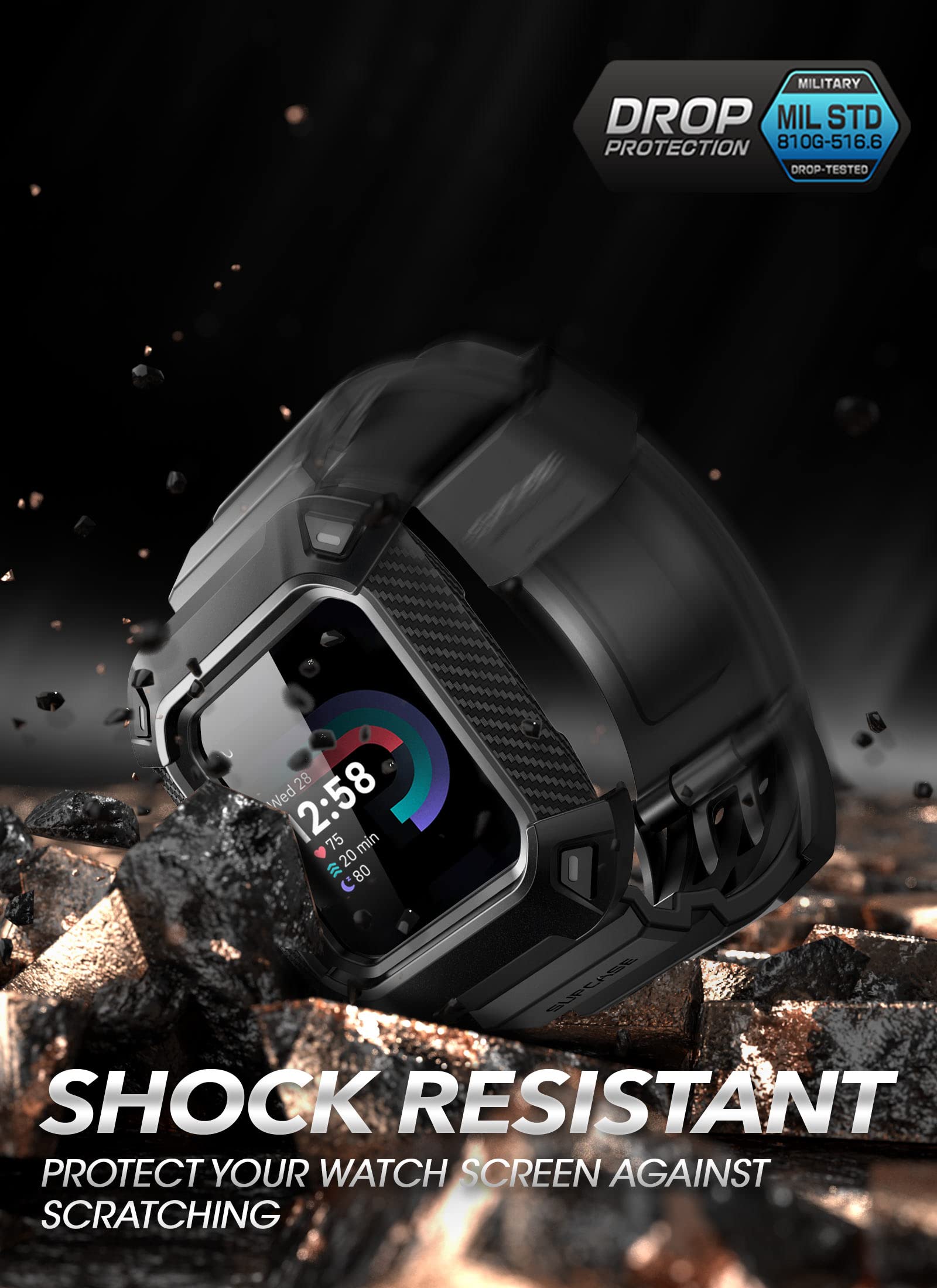 SUPCASE Unicorn Beetle Pro Watch Bands for Fitbit Versa 4 / Fitbit Versa 3 / Fitbit Sense 2/1, Protective Replacement Wristband Case Band - Image 5