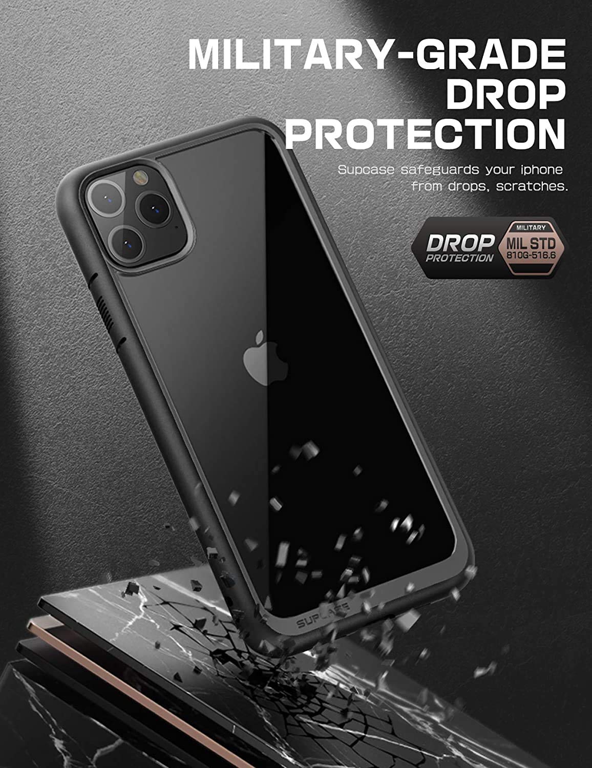 SUPCASE Unicorn Beetle Style Series Case Designed for iPhone 11 Pro 5.8 Inch (2019 Release), Premium Hybrid Protective Clear Case (Black) - Image 4