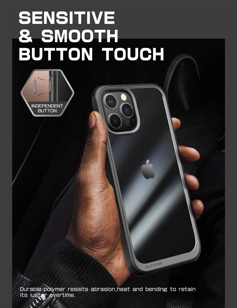 SupCase Unicorn Beetle Style Series Case Designed for iPhone 12 Pro Max (2020 Release) 6.7 Inch, Premium Hybrid Protective Clear Case (Black) - Image 8